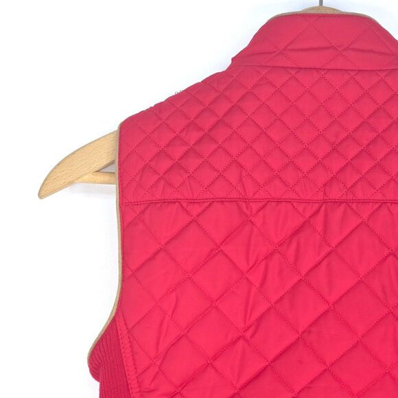 C’ESTTOI Quilted Puffer Vest Women's Medium Red Diamond Stitch Zip Riding Style - Picture 7 of 16